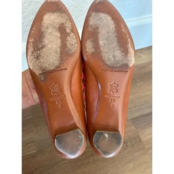 Vintage Leather Belle by Sigerson Morrison Pointed Toe Flats Size 8.5 - Picture 7 of 7
